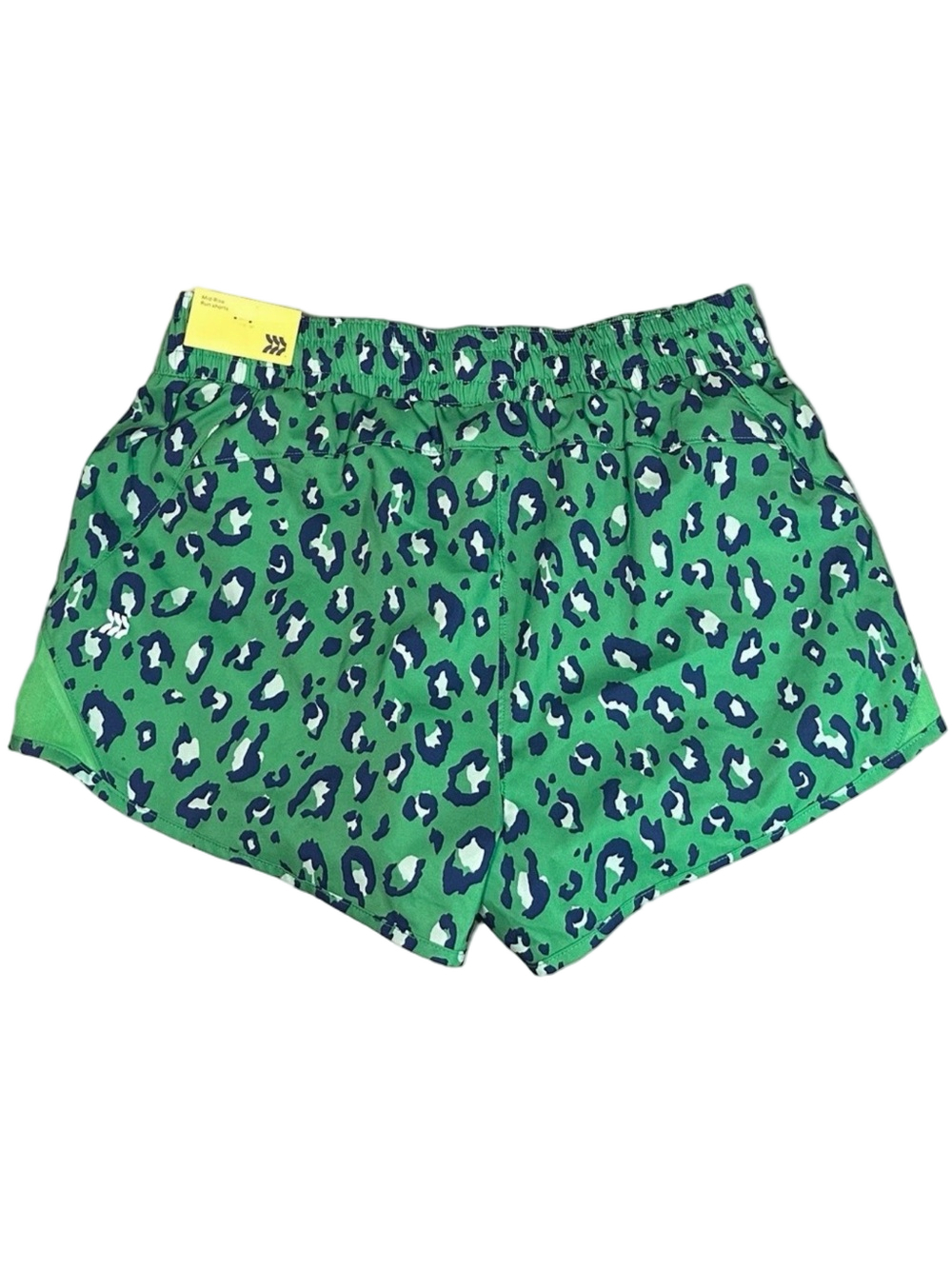 All In Motion Green Animal Print Mid- Rise Athletic Shorts Size Small